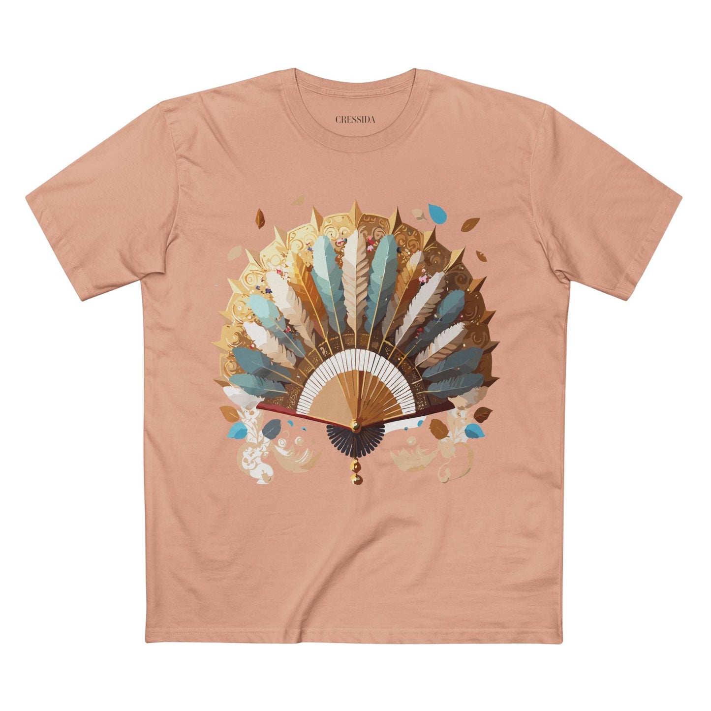 Antique Fan Graphic Design T-Shirt Unisex 100 Cotton Floral Carnival Artwork Tee 7