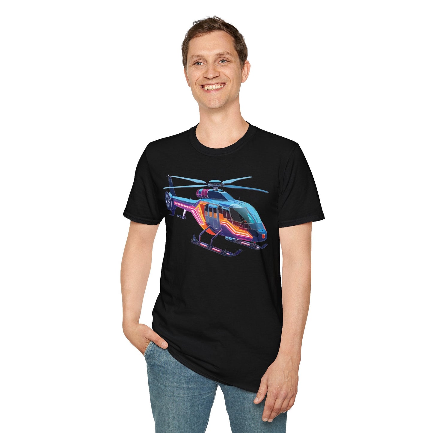 Chopper Helicopter T Shirt Unisex Softstyle 100 Percent Ring Spun Cotton Premium Tee