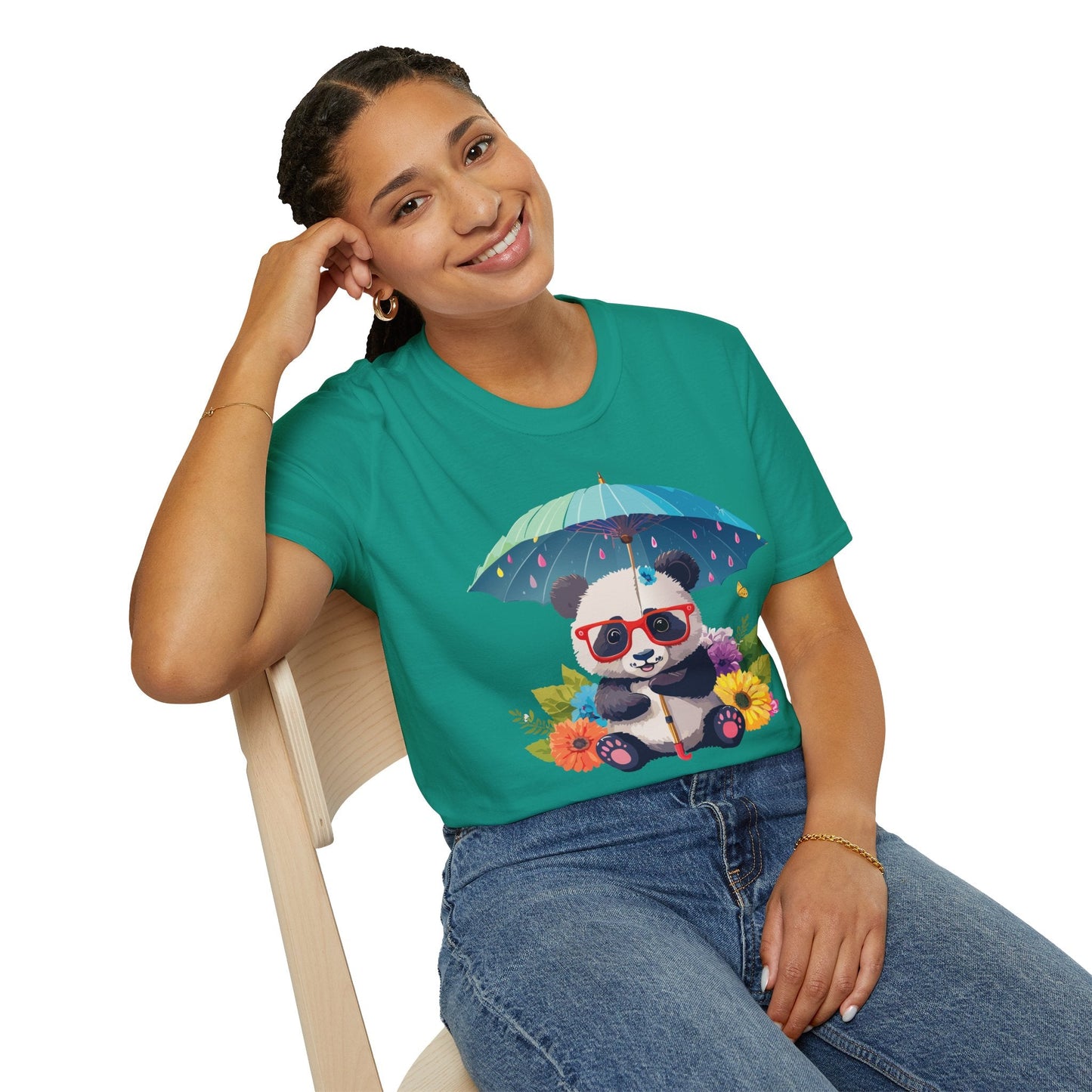 Panda Shirt Unisex Tee 100 Percent Ring Spun Cotton Softstyle Gildan 64000 Animal Print