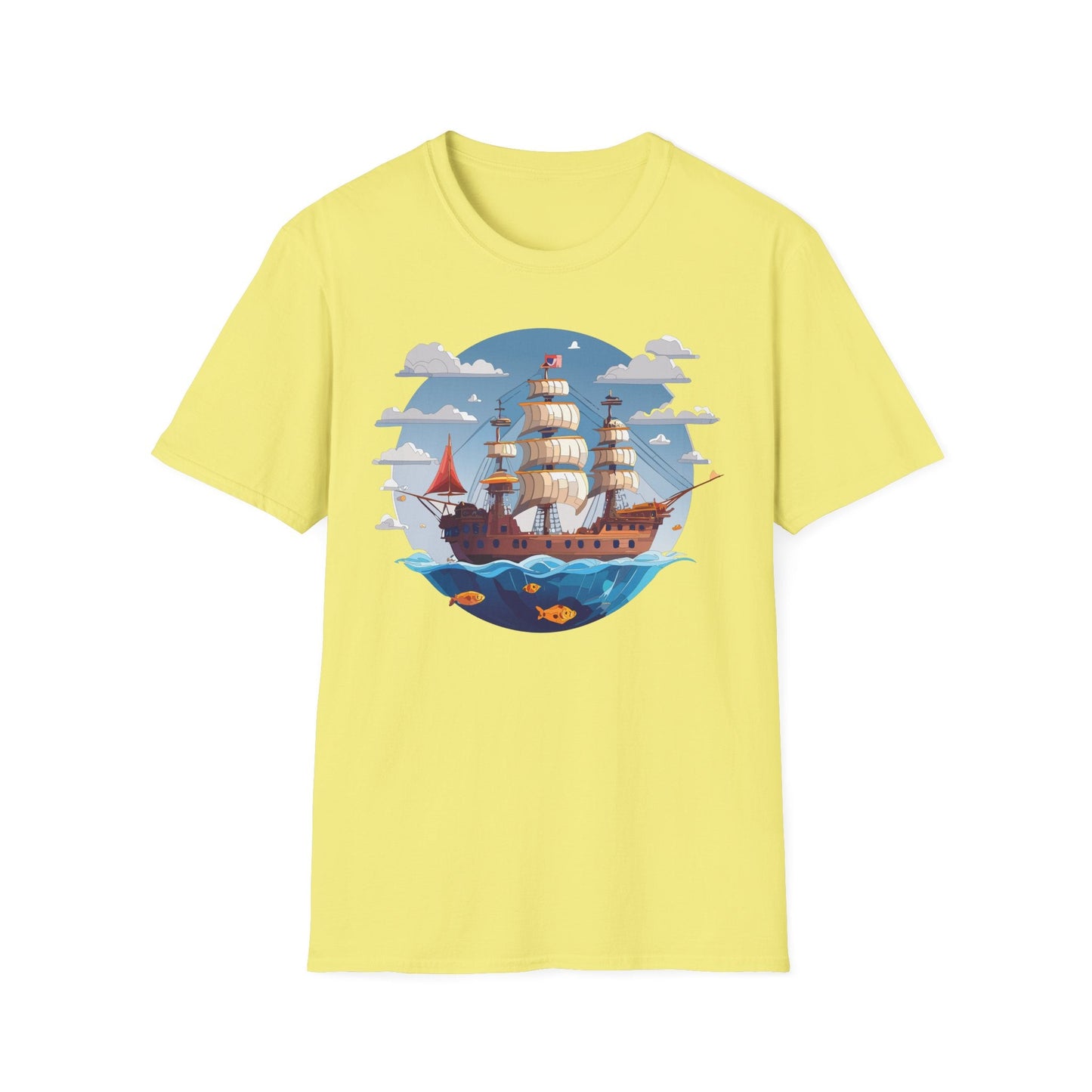 Ship T Shirts Frigate T Shirts Vessel Tee Shirt Unisex Softstyle Cotton Tee Gildan 64000