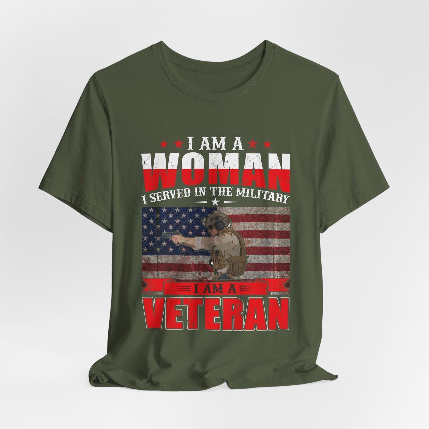 Army Veteran Patriotic Graphic Design Unisex Cotton T-Shirt v27