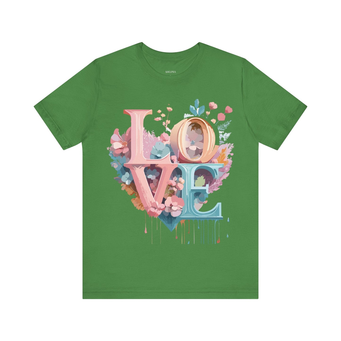 Valentine Day Graphic Unisex 100 Cotton Vintage Artwork with Love and Flower Design Tee 52