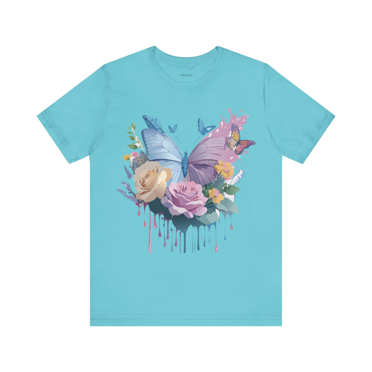 Butterfly Graphic Unisex Cotton Bella+Canvas Tee with Art Design n34