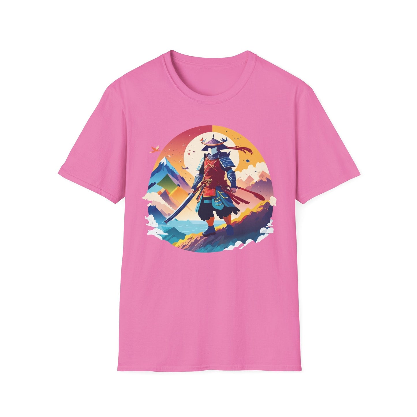 Samurai T Shirt Unisex Softstyle Gildan 64000 100 Percent Ring Spun Cotton Tee For Everyday Wear