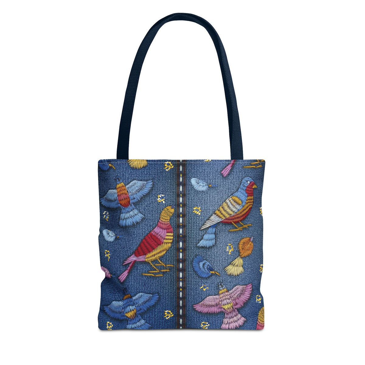 Denim Fabric Imitation Print Unisex Canvas Bag Poly Spun 3 Sizes Tote Bag 194-8