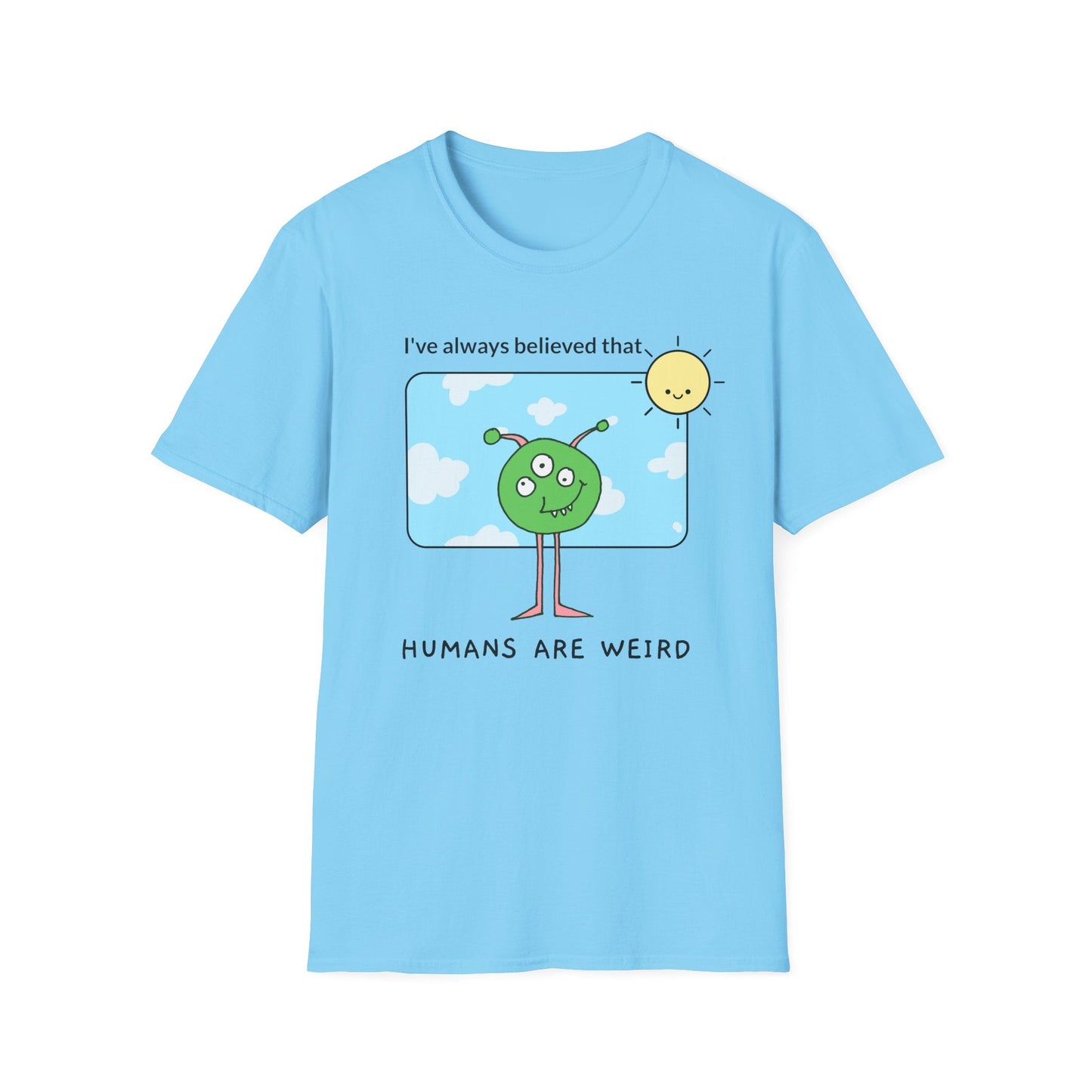 Alien Cartoon Humans Are Weird TShirt