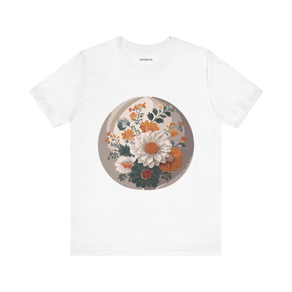 Floral Graphic Unisex Cotton Bella+Canvas Tee with Flowers Design ab10
