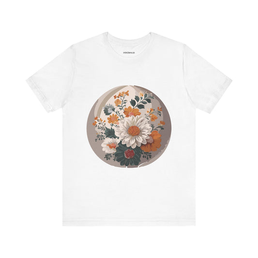 Floral Graphic Unisex Cotton Bella+Canvas Tee with Flowers Design ab10