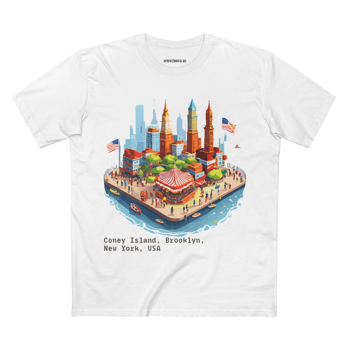 Coney Island Brooklyn New York Cityscape Tee | Illustrated Landmark T-Shirt