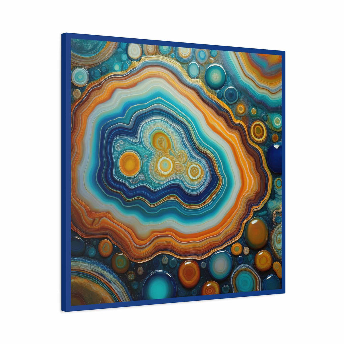 Agate Stone Graphic Print Canvas, Oil Paint Print 20x20, 24x24, 30x30, 32x32, 36x36 Canvas Pine-Wood Inner Frame MC-190