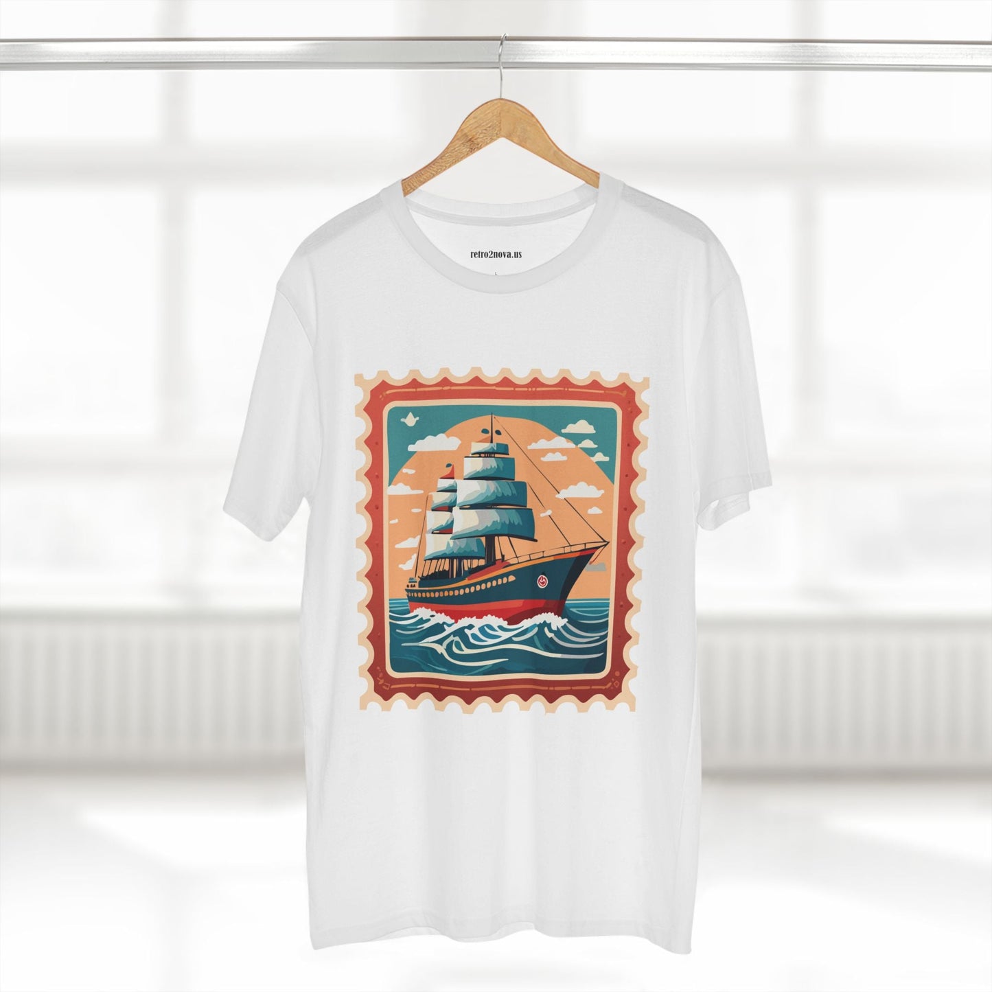 Postage Stamp Shirt Unisex Premium Cotton Tee With Original Art Design Retro2Nova