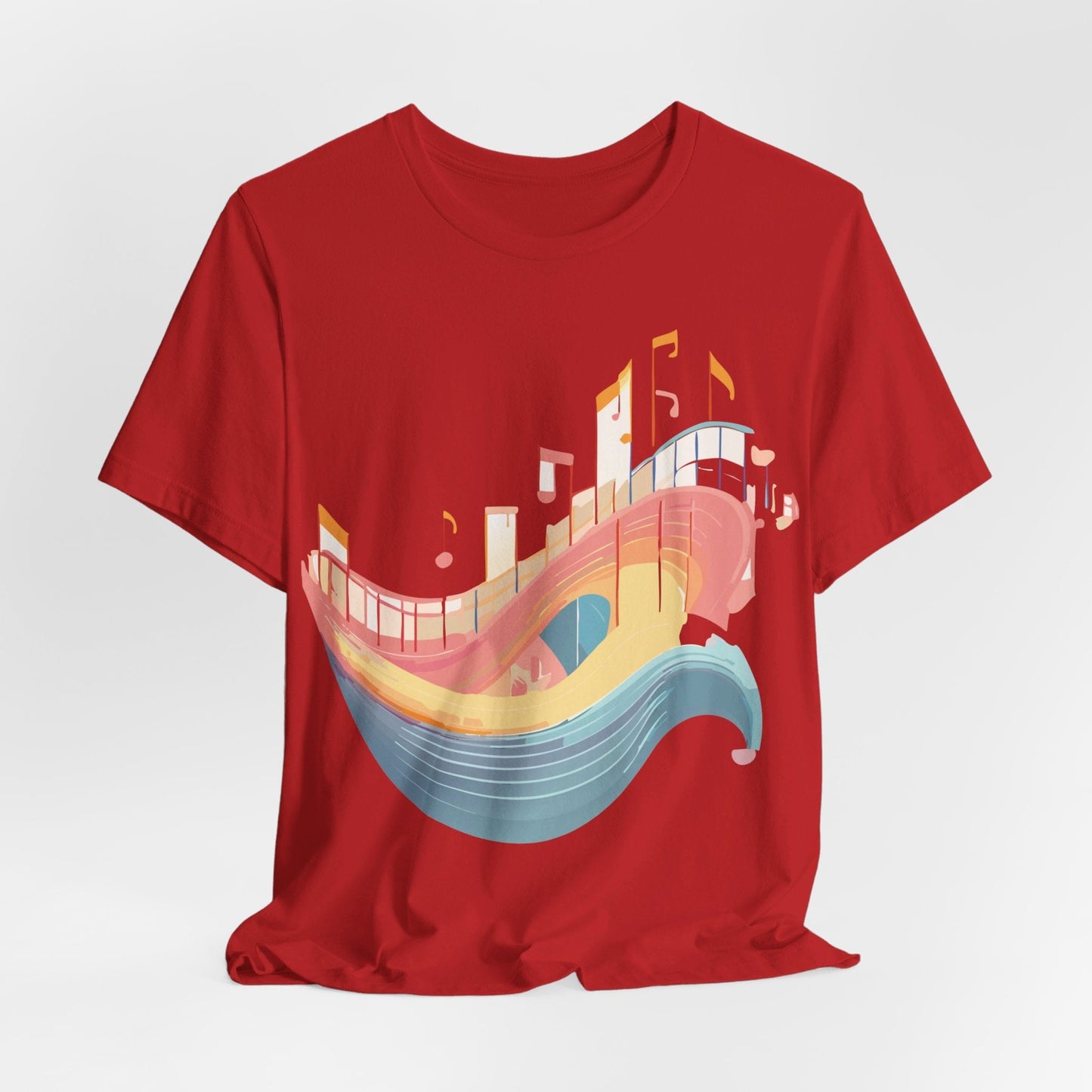 Music Graphic Unisex 100 Cotton Vintage Art with Musical Elements Tee 22