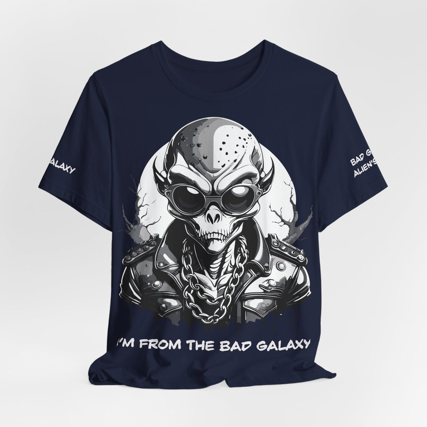 Alien Tee Shirt From Bad Galaxy 100 Percent Cotton Made to Order Eco Friendly Non Toxic Inks