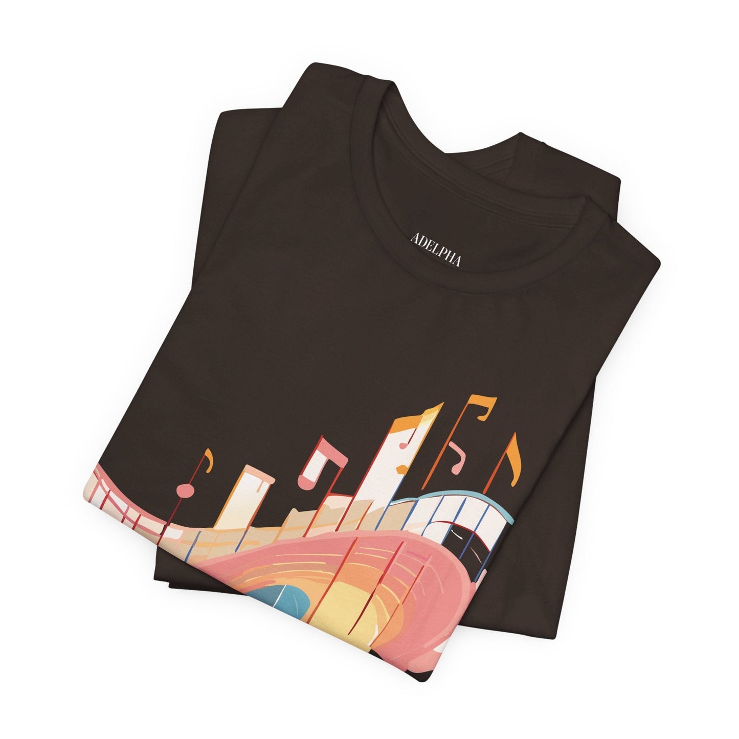 Music Graphic Unisex 100 Cotton Vintage Art with Musical Elements Tee 22