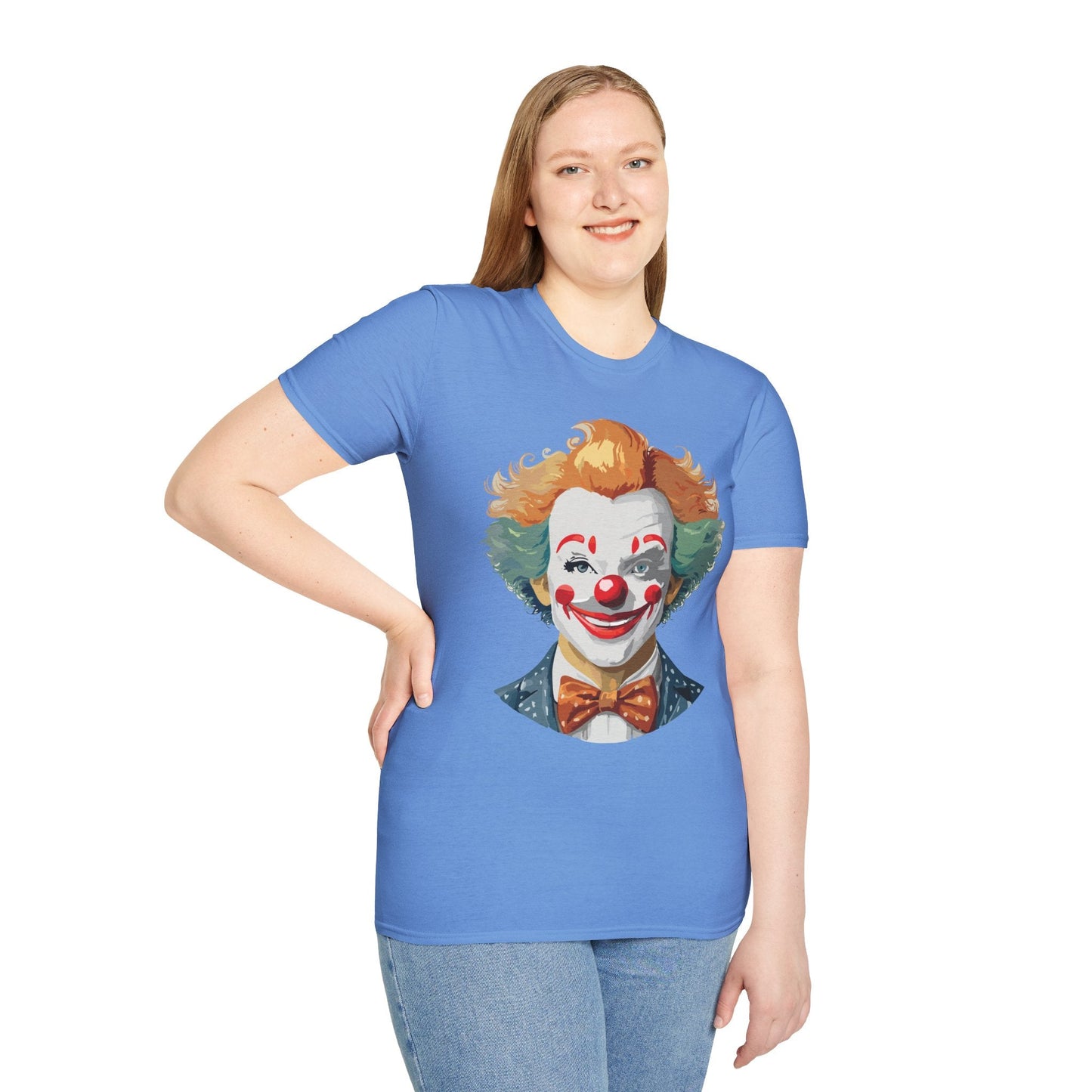 Unisex Short Sleeve Softstyle Clown T Shirt With Funny Man Circus Theme Tee Gildan 64000