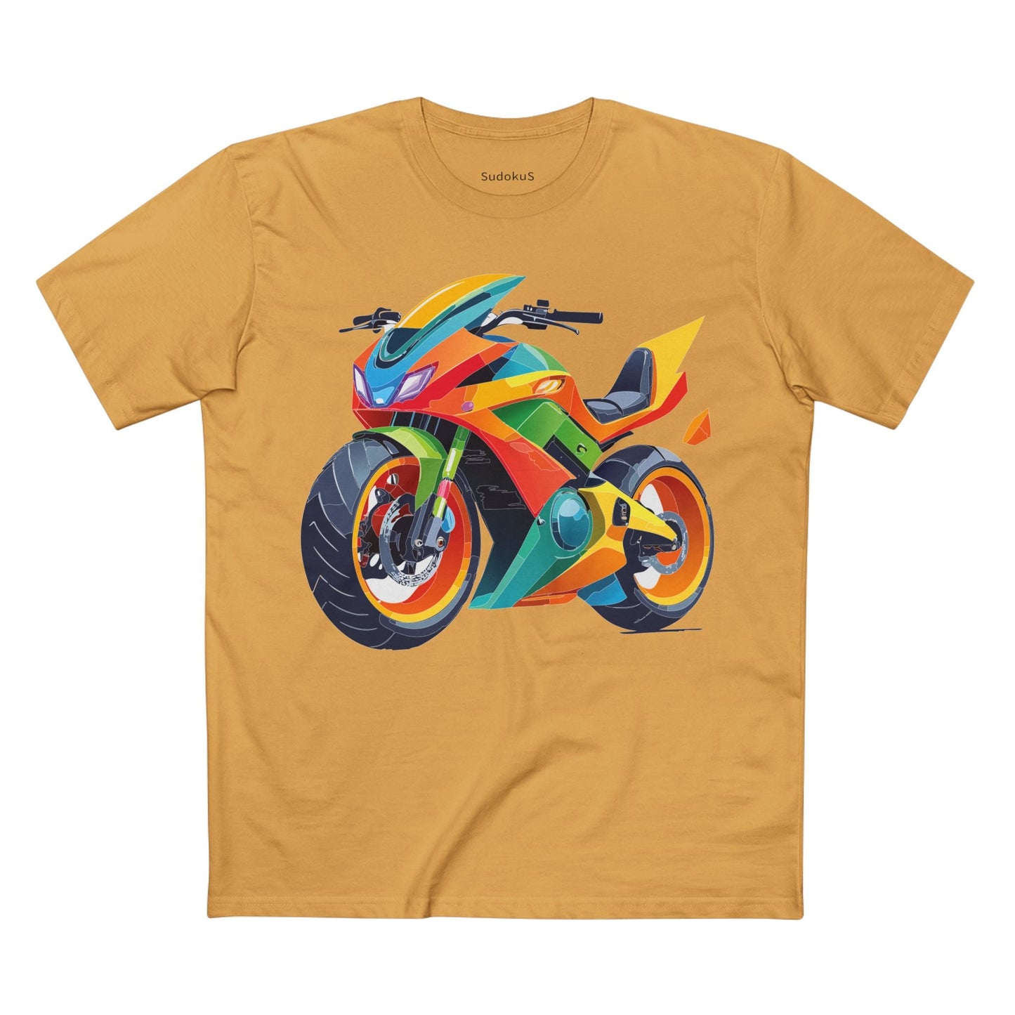 Moto Bike Graphic Unisex 100 Cotton Staple Tee 5