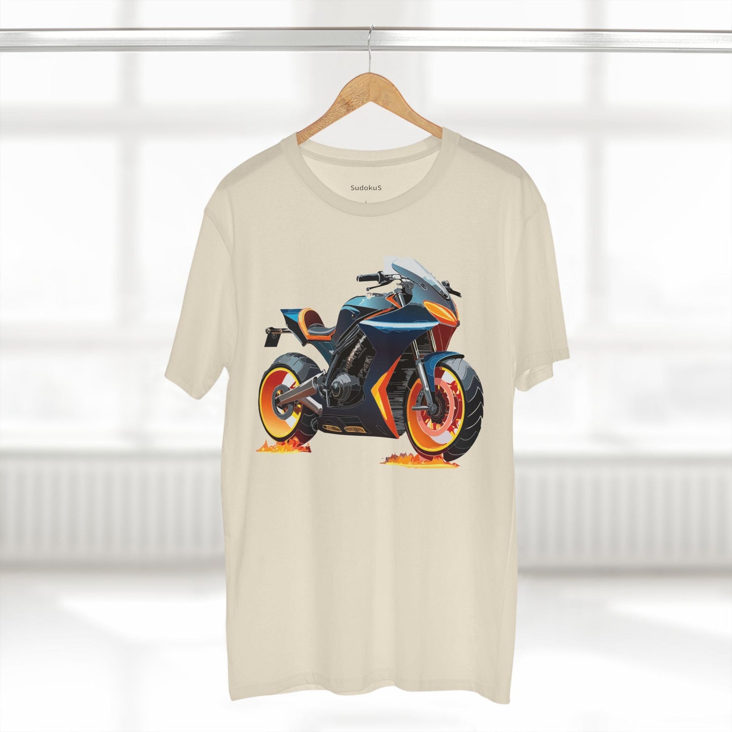 Moto Bike Graphic Unisex 100 Cotton Staple Tee 25