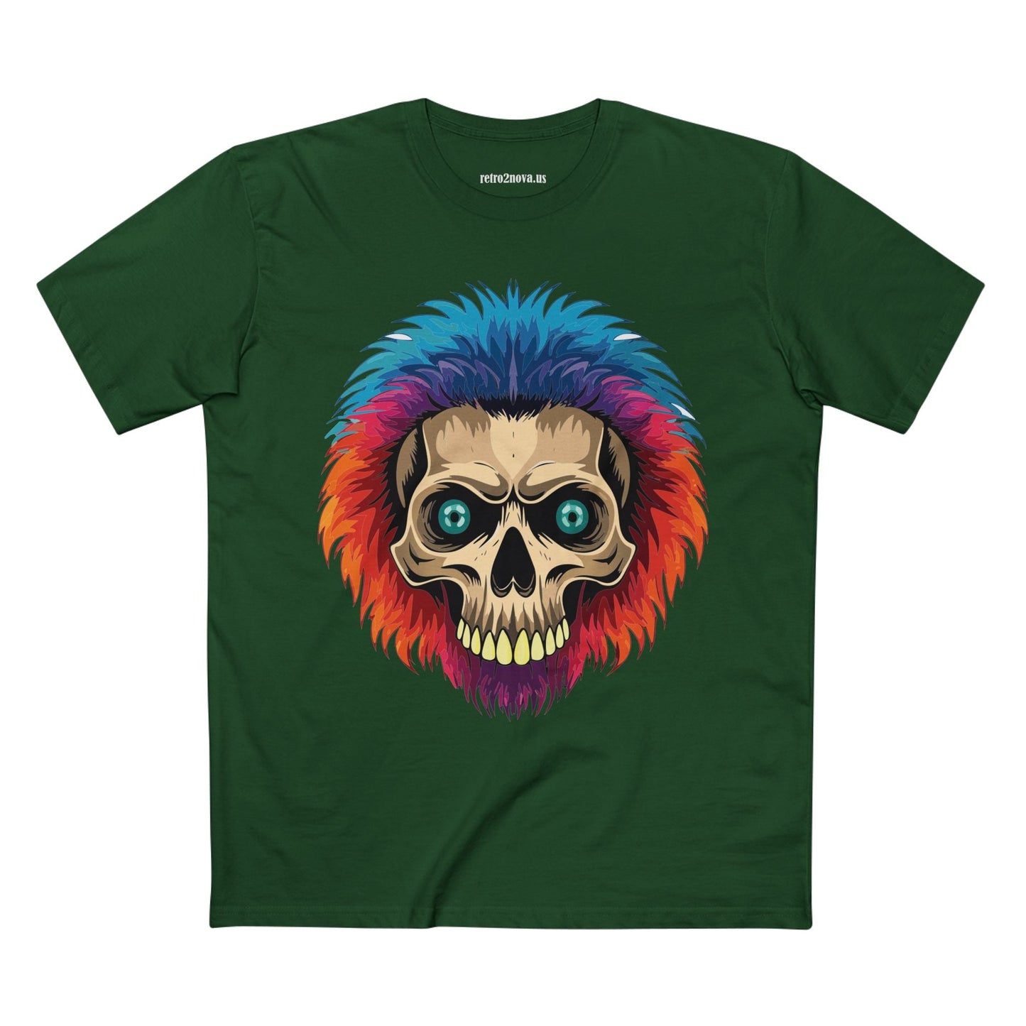Retro2Nova Skull Shirt Unisex Skeleton Tee Premium Cotton Staple Tee With Original Art Design