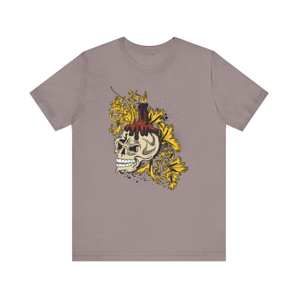 Rock Skull Graphic Design Tee, Skull Shirt, Vintage Tees, Art Design T-Shirt, Vintage Graphic Tee, Art Shirts with Skulls 3