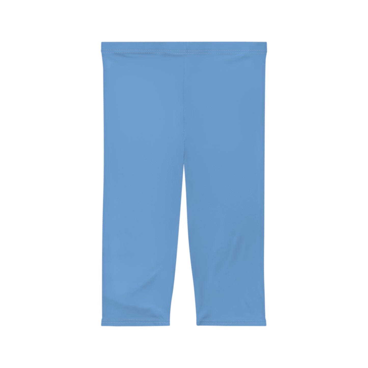 Cool Horizon Blue Color Women's Brushed Suede Poly Span Casual Capri Leggings XS-2XL