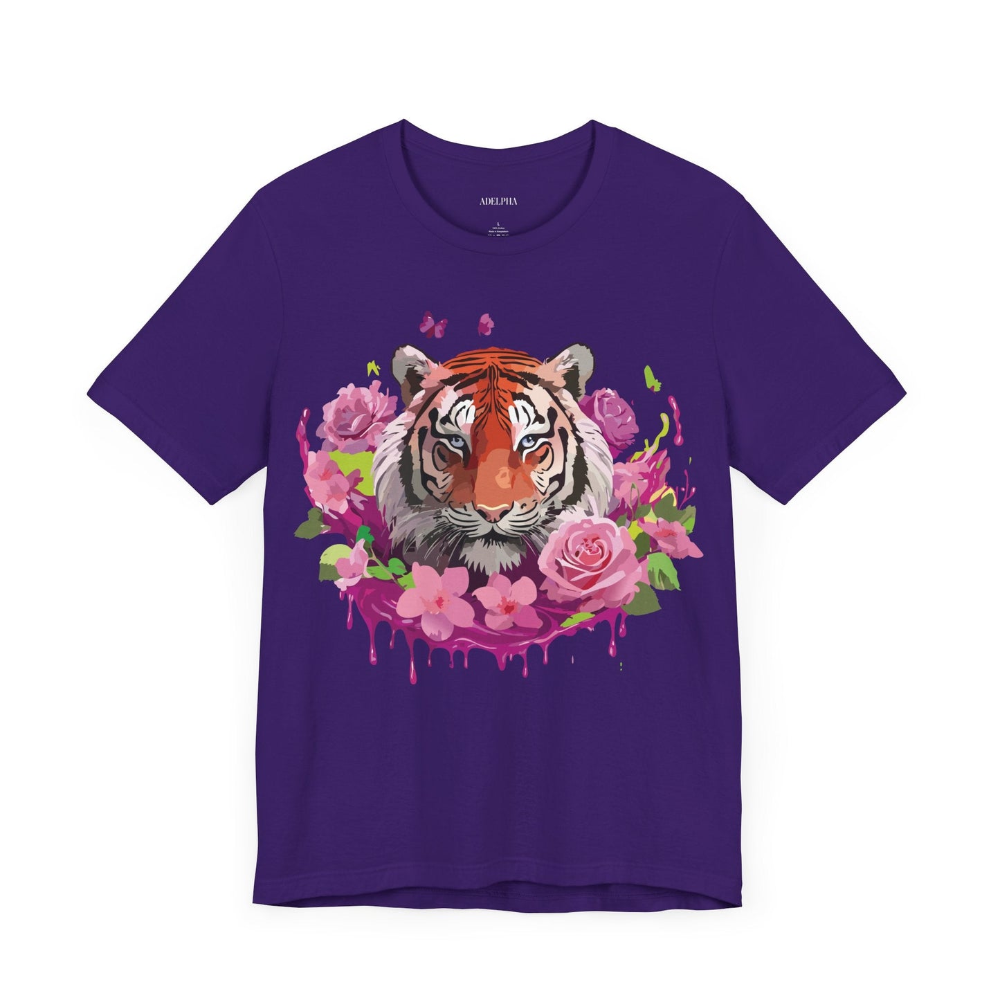Tiger Graphic Tee Unisex Jersey Short Sleeve Art Design By Adelpha Vintage Inspired Premium