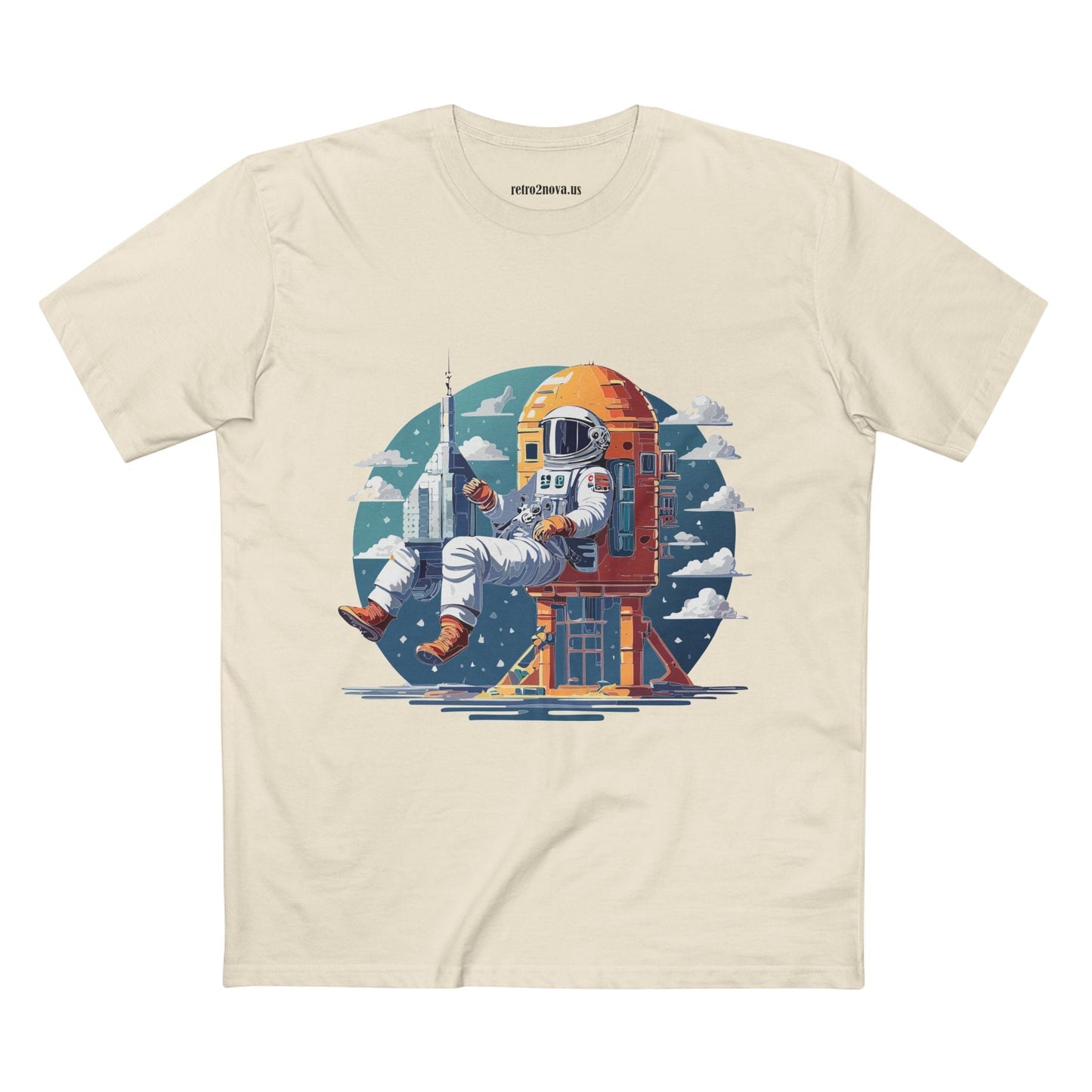 Cosmos Astronaut Shirt Unisex Premium Cotton Tee CS43 Original Art Design Retro2Nova Art Collection