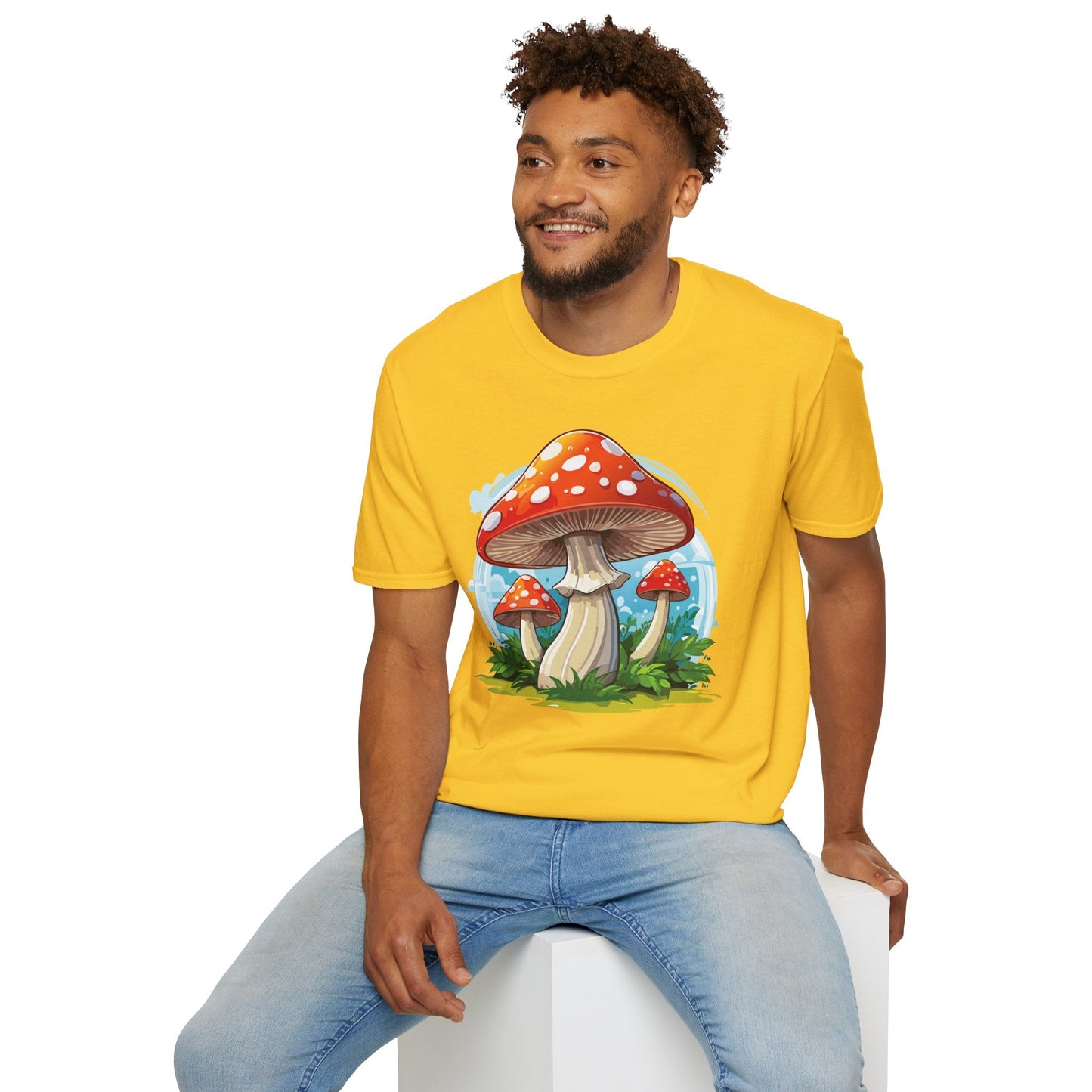 Mashroom Tee Shirt Unisex Funny Mashroom Design 100 Percent Cotton Softstyle Tee