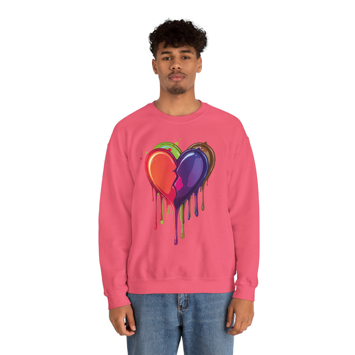 Double Bleeding Heart Sweatshirt, Big Heart Sweatshirt, Love Sweatshirt, Valentine's Day Sweatshirt, Heart Sweatshirt 119