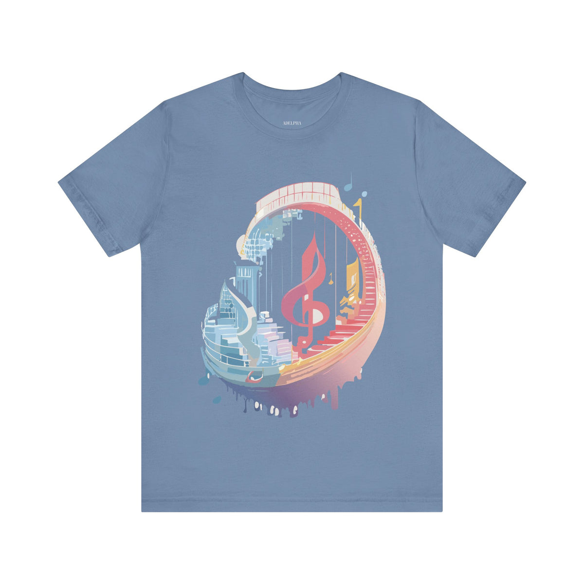Music Graphic Unisex Cotton Bella+Canvas Tee with Art Design m99