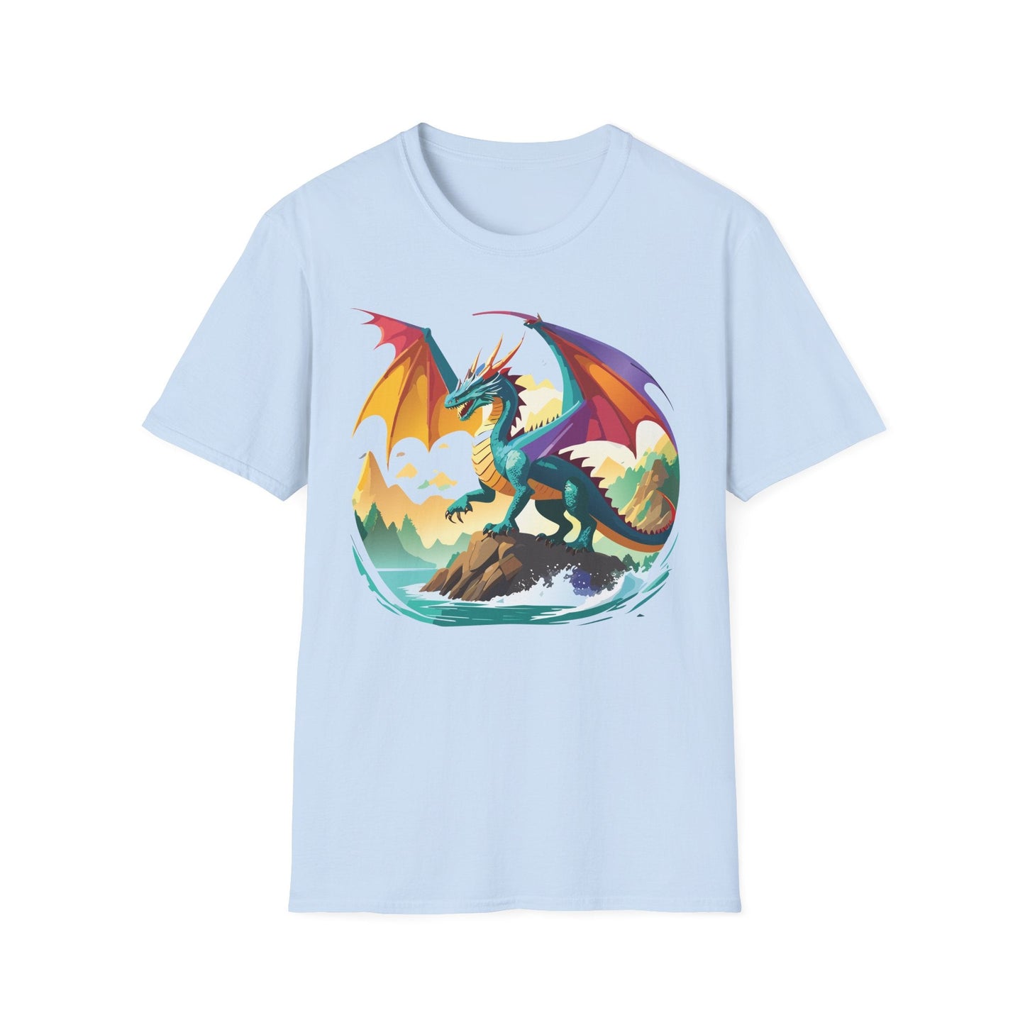 Dragon T Shirt Unisex Dragon Shirt Animal Design Softstyle Tee 100 Percent Cotton