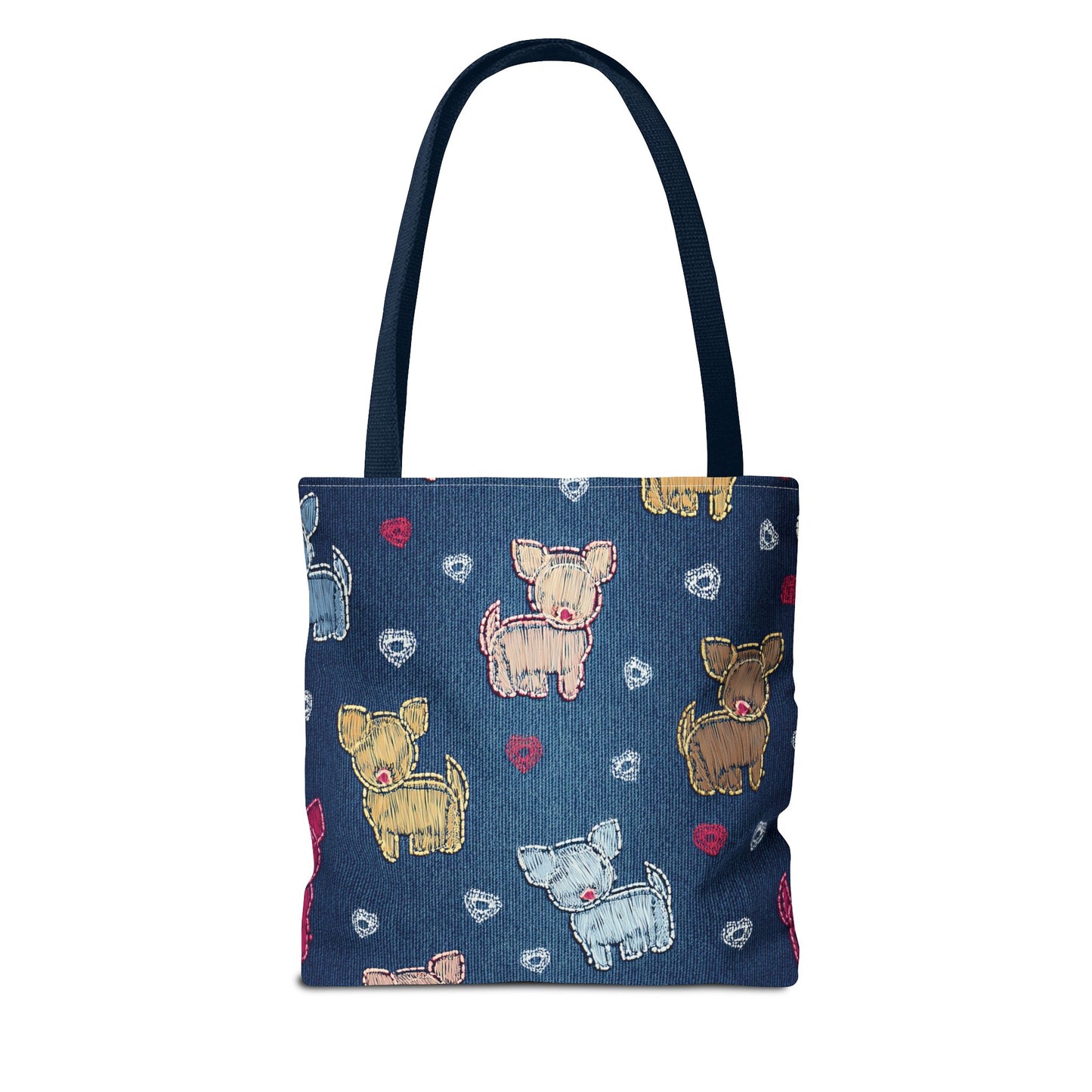 Love Day Graphic Design Denim Fabric Imitation Print Unisex Canvas Bag POLY 3 Sizes Tote Bag 201-11