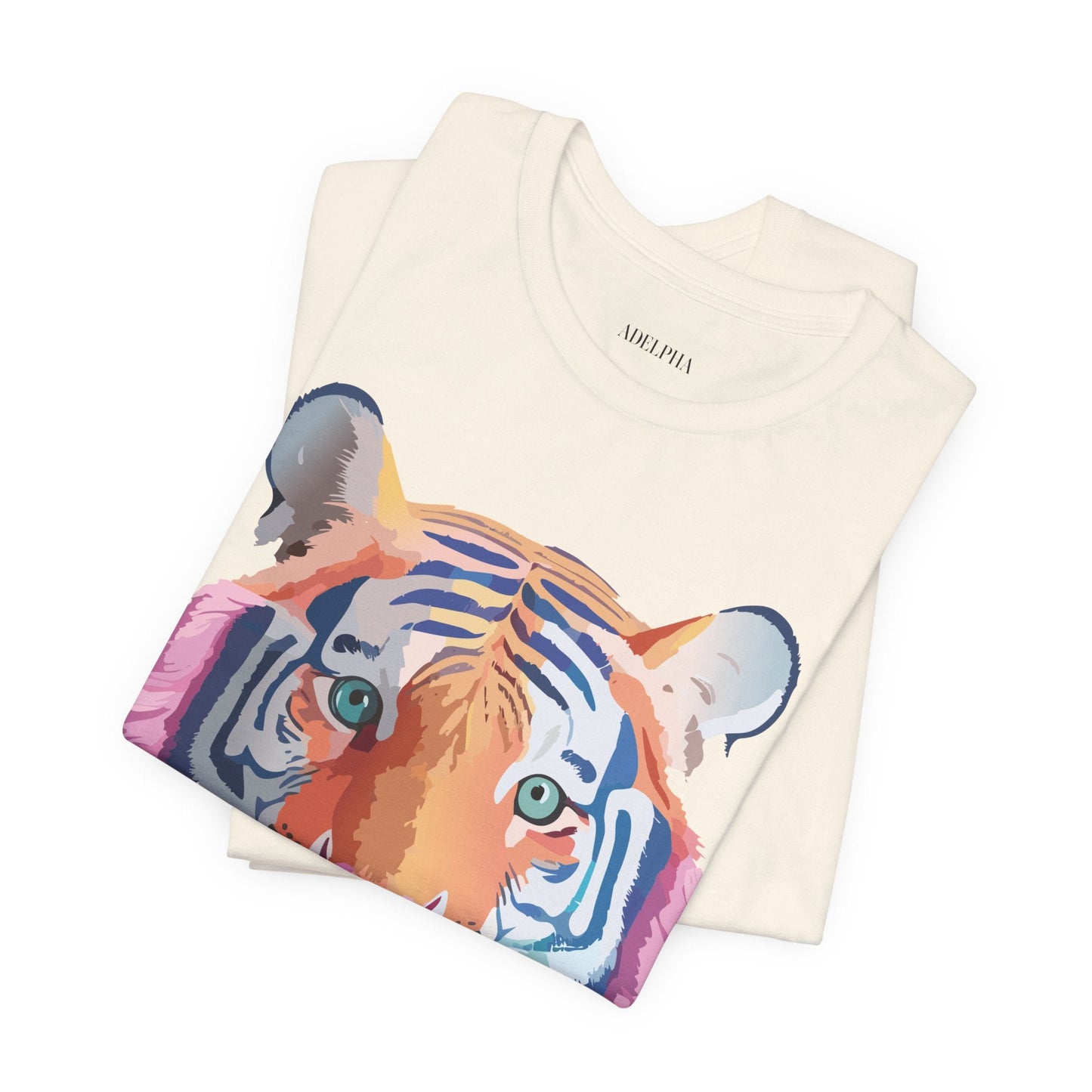Tiger Shirt Graphic Tee Unisex Jersey Short Sleeve Art Design By Adelpha Vintage Inspired Artwork