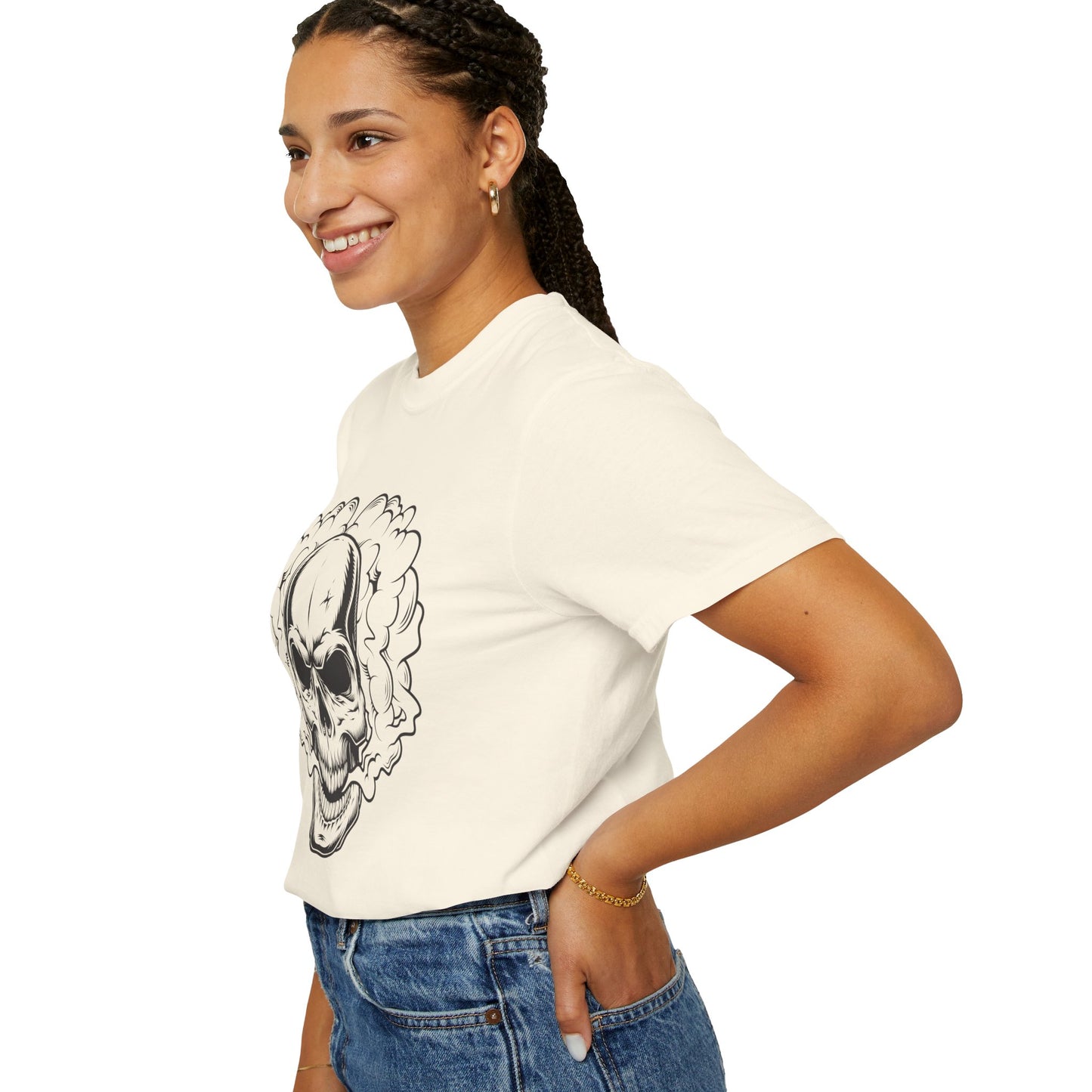 Unisex Cotton Tee Shirt with Skull