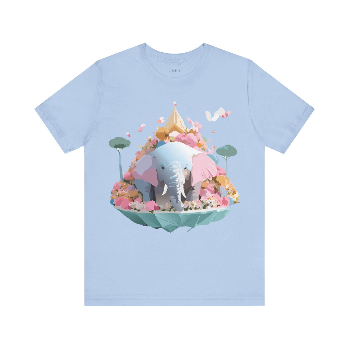 Elephant Graphic Unisex Cotton Bella+Canvas Tee with Art Animal Design d11
