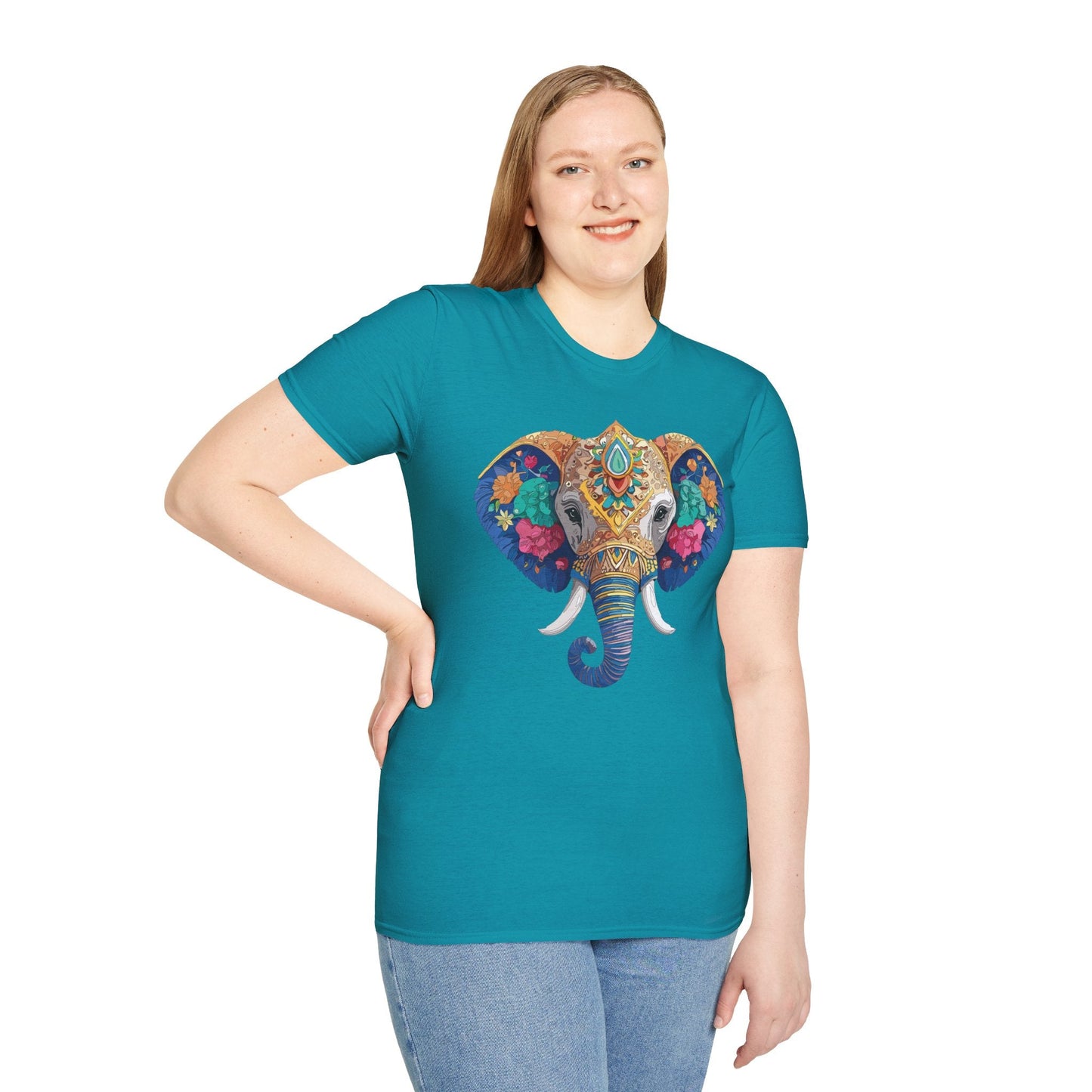 Elephant T Shirt Unisex Gildan Softstyle 64000 100 Percent Cotton Graphic Animal Tee