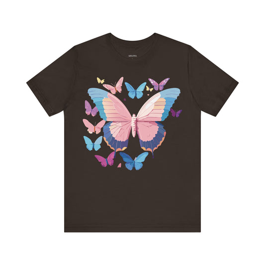 Butterfly Graphic Unisex Cotton Bella+Canvas Tee with Art Design n62