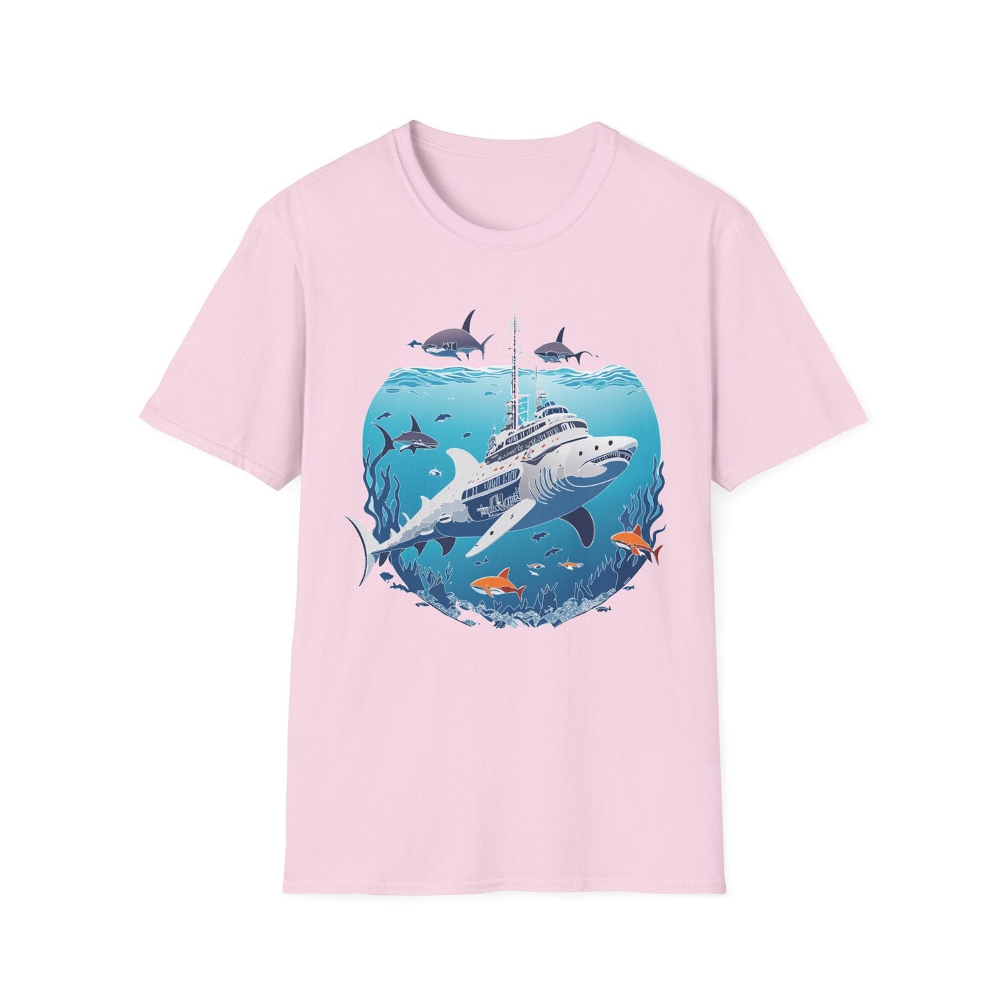 Ocean Tee Shirt Unisex Softstyle 64000 Ring Spun Cotton Art Design Tee For Everyday Comfort