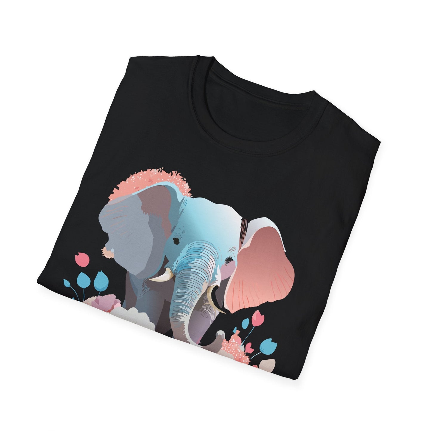 Elephant T Shirt Unisex Softstyle Graphic Tee With Elephant Animation Animal Print