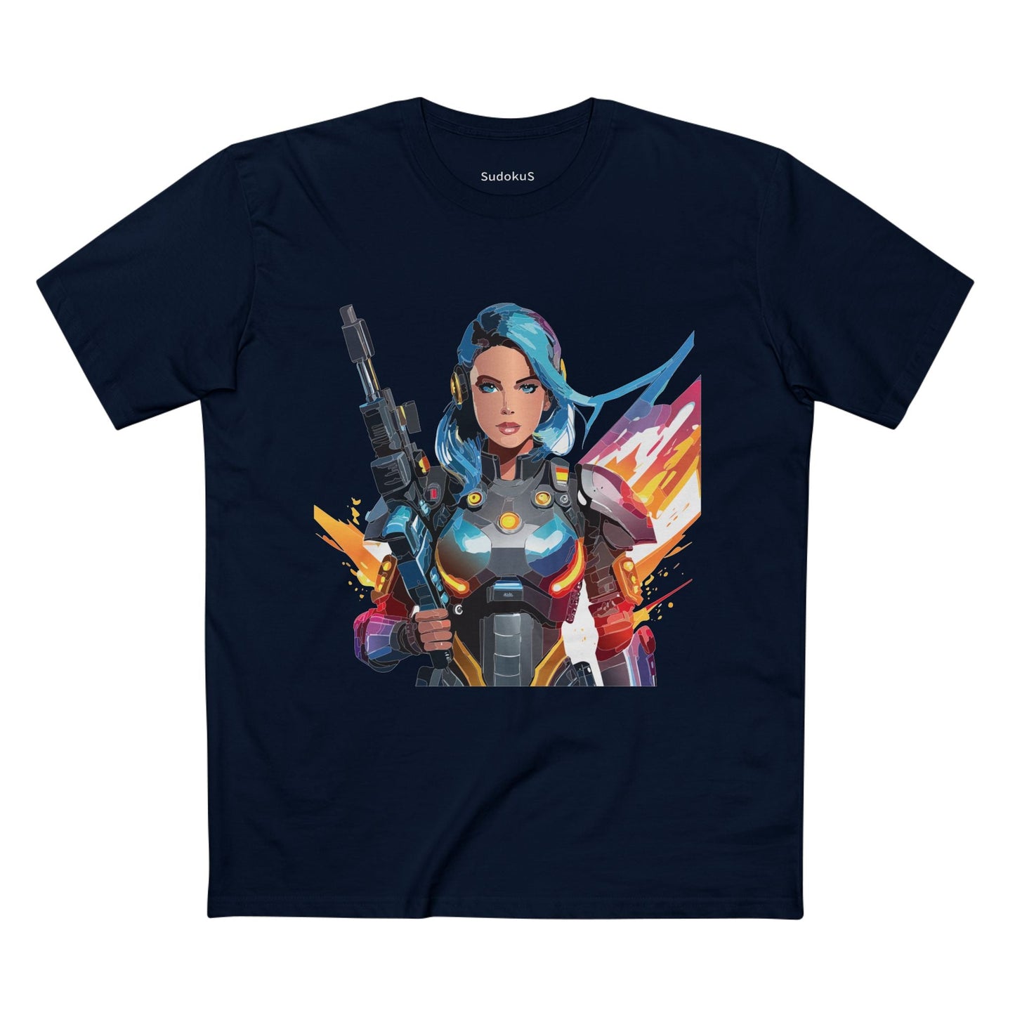 Army-woman Graphic Unisex 100 Cotton Staple Tee 7