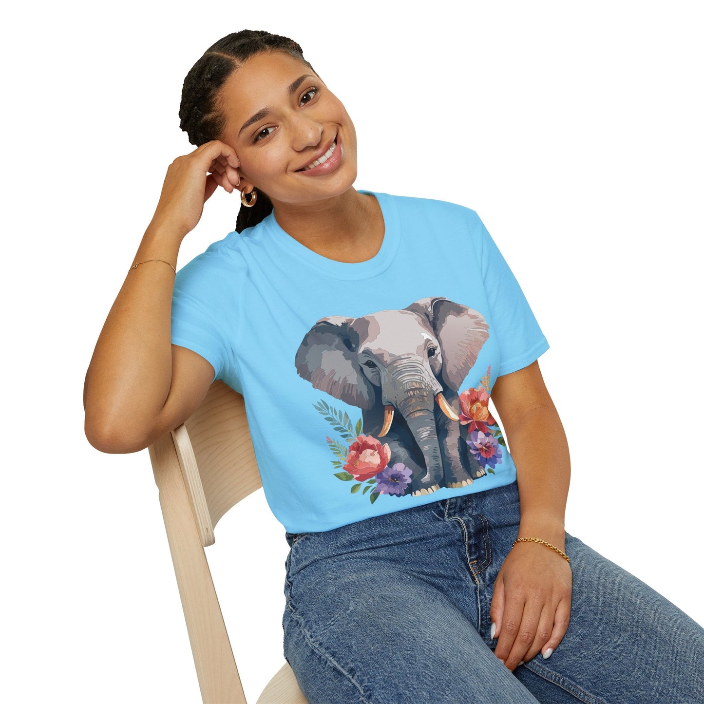 Elephant T Shirt Unisex Gildan Softstyle 64000 100 Percent Ring Spun Cotton Casual Tee