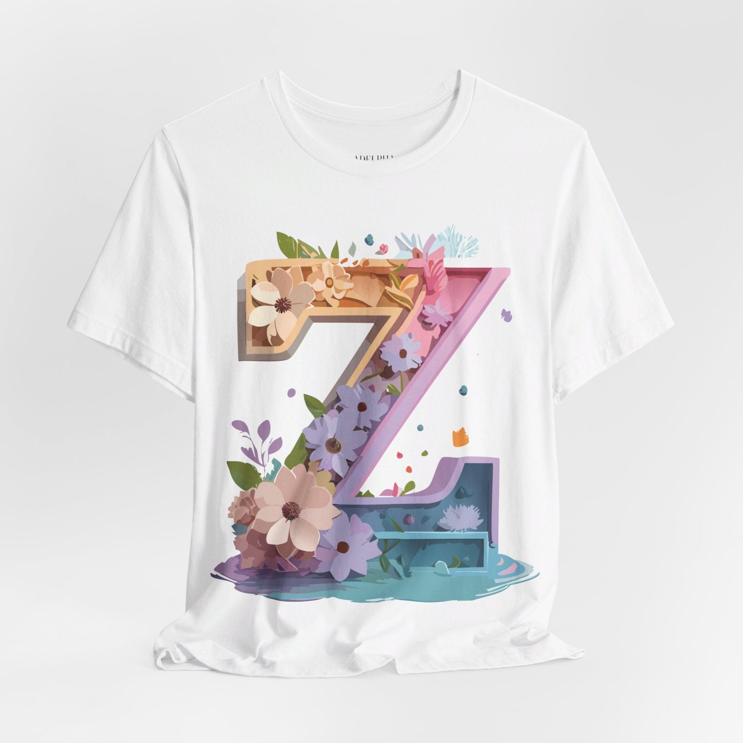 Letter Z Shirt Unisex Graphic Tee By Adelpha Vintage Inspired Jersey Short Sleeve