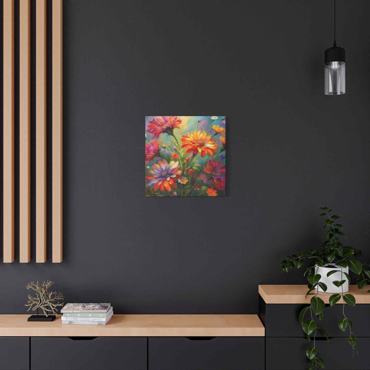 Flowers Print Canvas, Floral Oil Paint Print 20x20, 24x24, 30x30, 32x32, 36x36, Floral Art Design Print Non-Frame MC-13