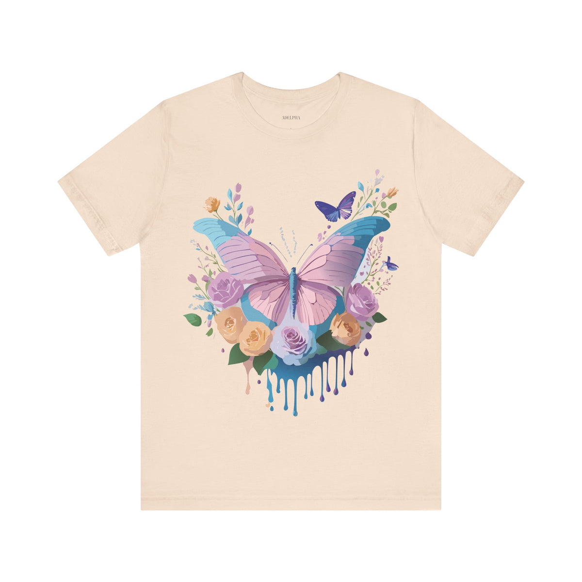 Butterfly Graphic Unisex Cotton Bella+Canvas Tee with Art Design n110