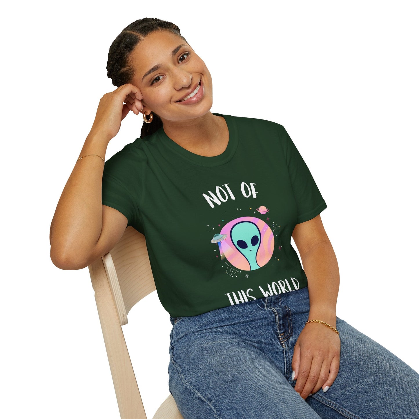 Alien Graphic TShirt  Not Of This World Cute Pastel UFO Tee