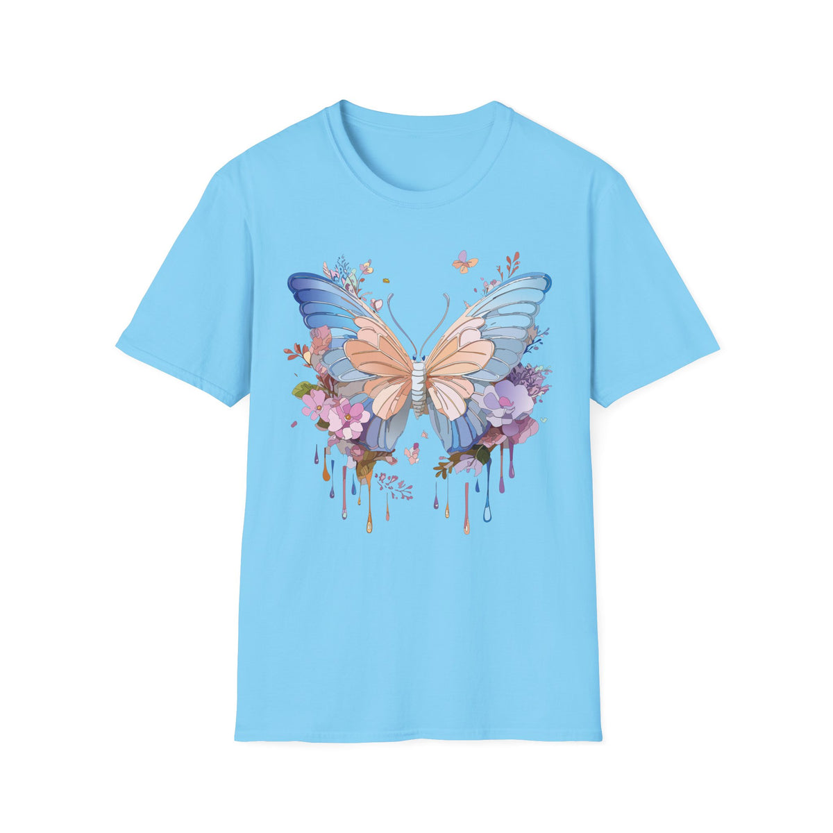 Butterfly Watercolor Tee — Pastel Floral Wings Graphic Tee Unisex 100 Cotton Gildan T-Shirt