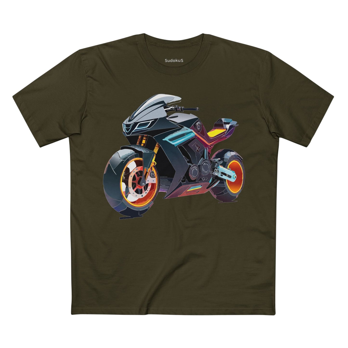 Moto Bike Graphic Unisex 100 Cotton Staple Tee 34
