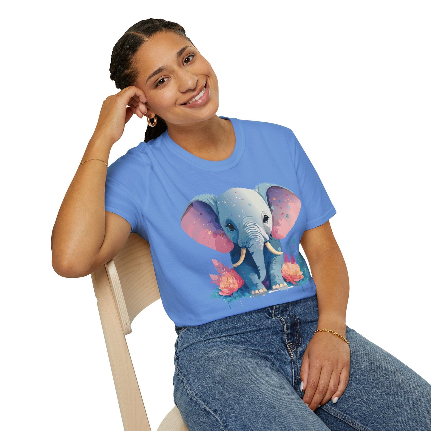 Elephant T Shirt For Adults Unisex Gildan Softstyle 64000 100 Percent Ring Spun Cotton Tee