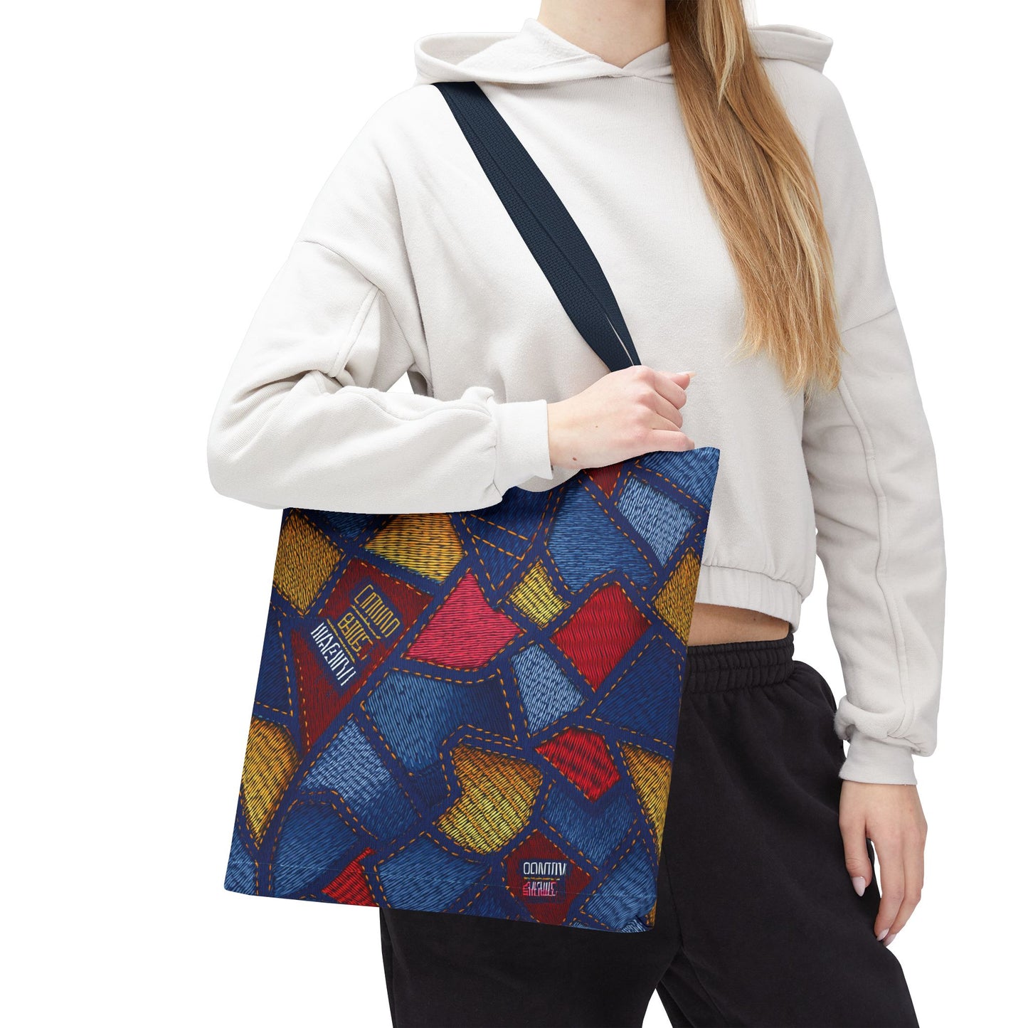 Denim Fabric Imitation Print Unisex Canvas Bag Poly Spun 3 Sizes Tote Bag 140