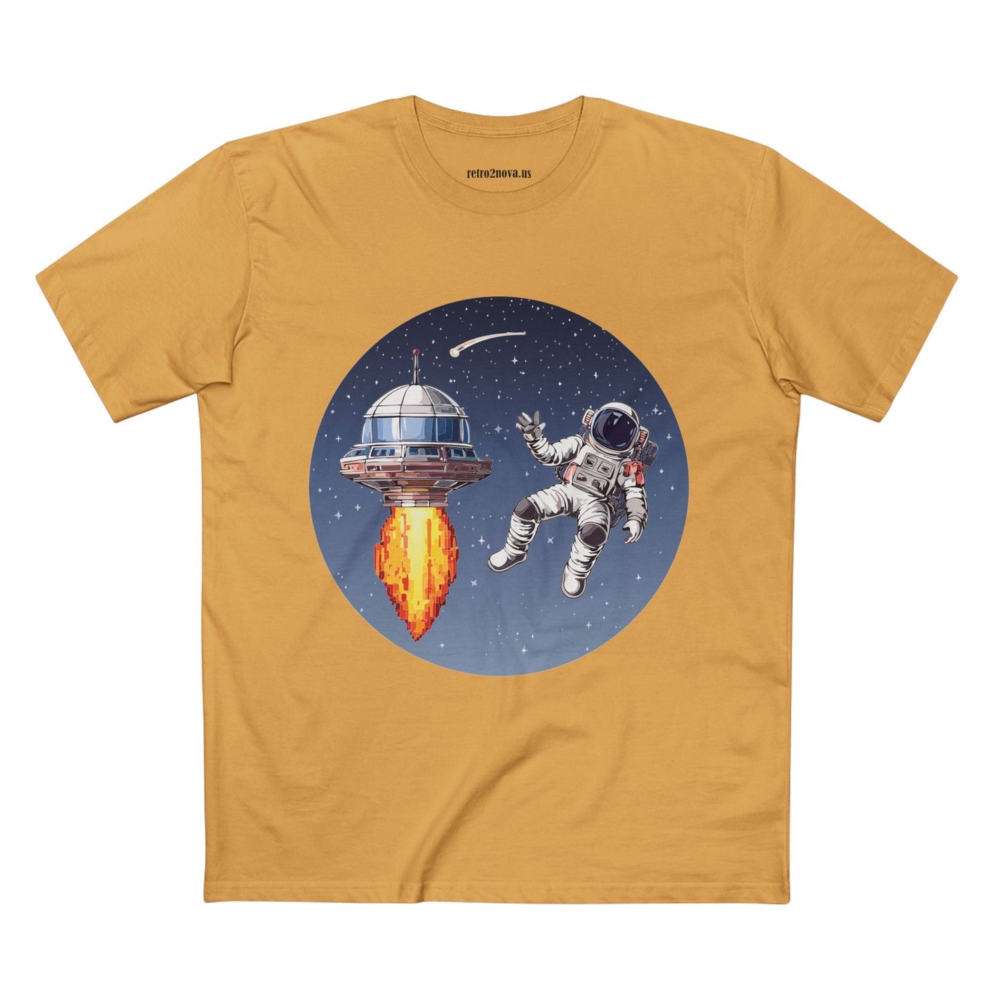 Cosmos Astronaut Shirt Unisex Premium Cotton Tee With Original Art Design Retro2Nova