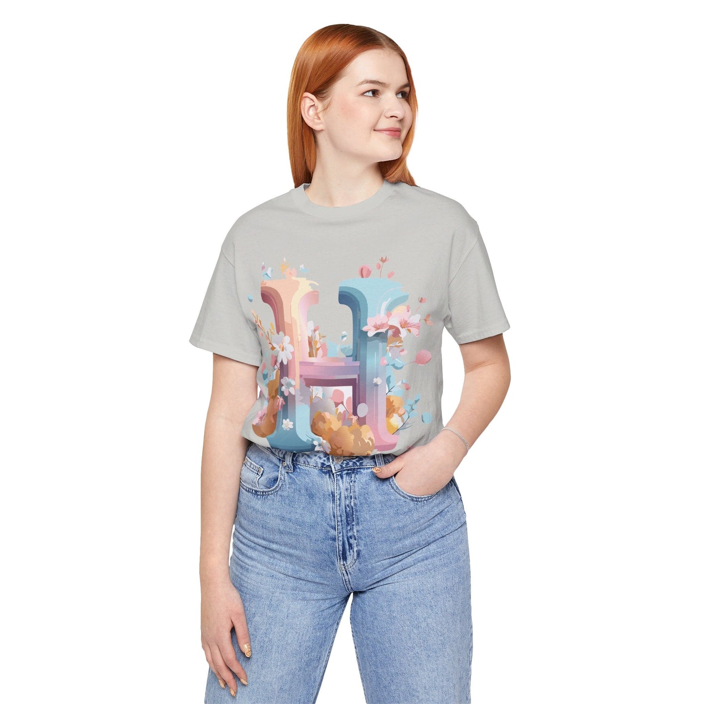 Letter H Graphic T Shirt Unisex Jersey Short Sleeve Tee By Adelpha Vintage Artwork
